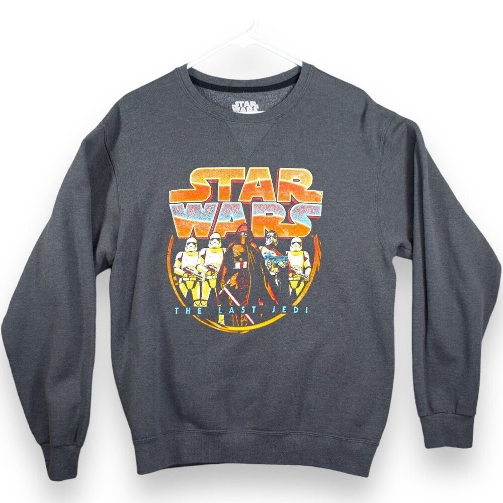 Star Wars Fifth Sun Mens Medium Gray Crewneck Pullover The Last Jedi Graphic